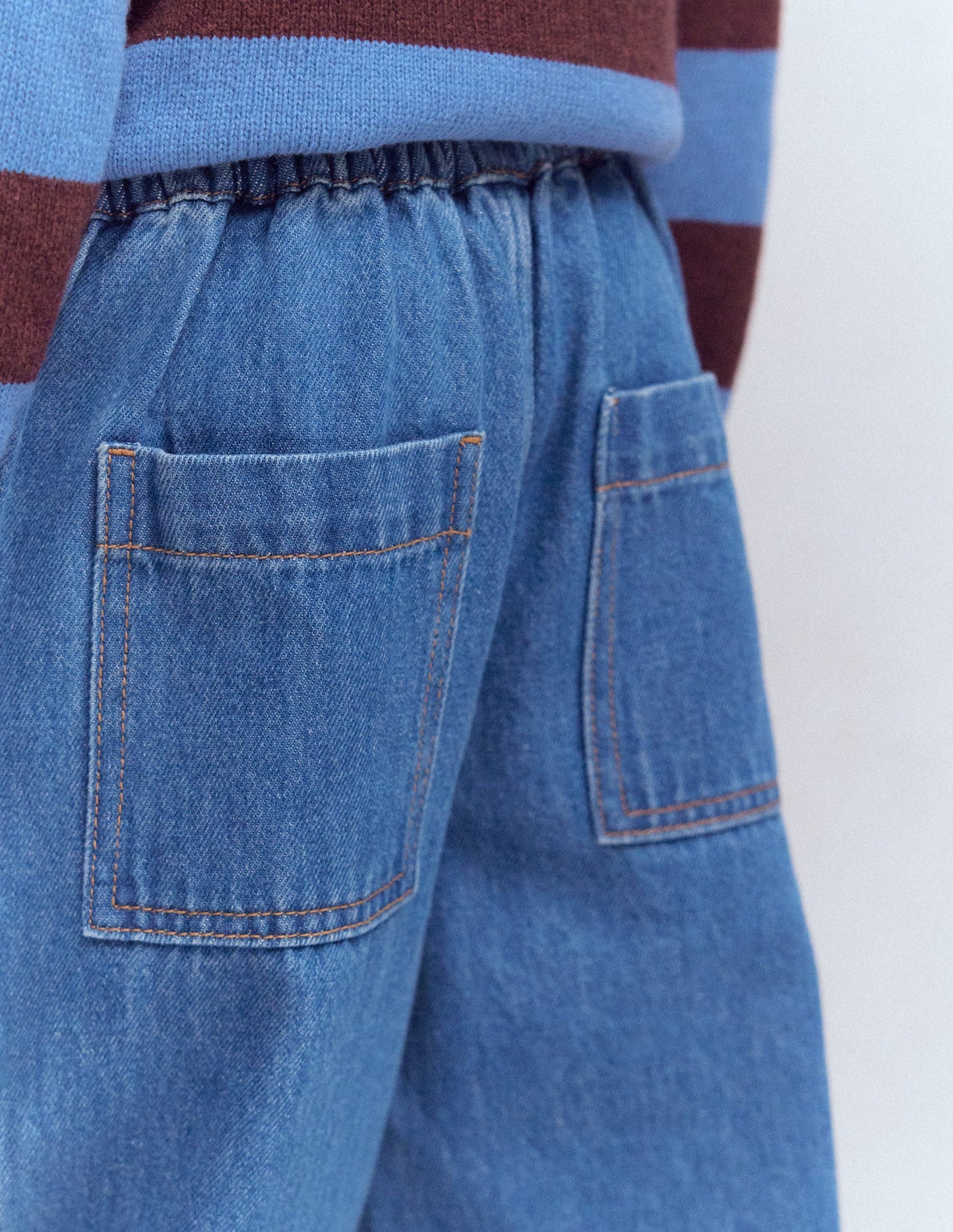 Jeans zum Hineinschlüpfen mit elastischen Bündchen-Medium Vintage