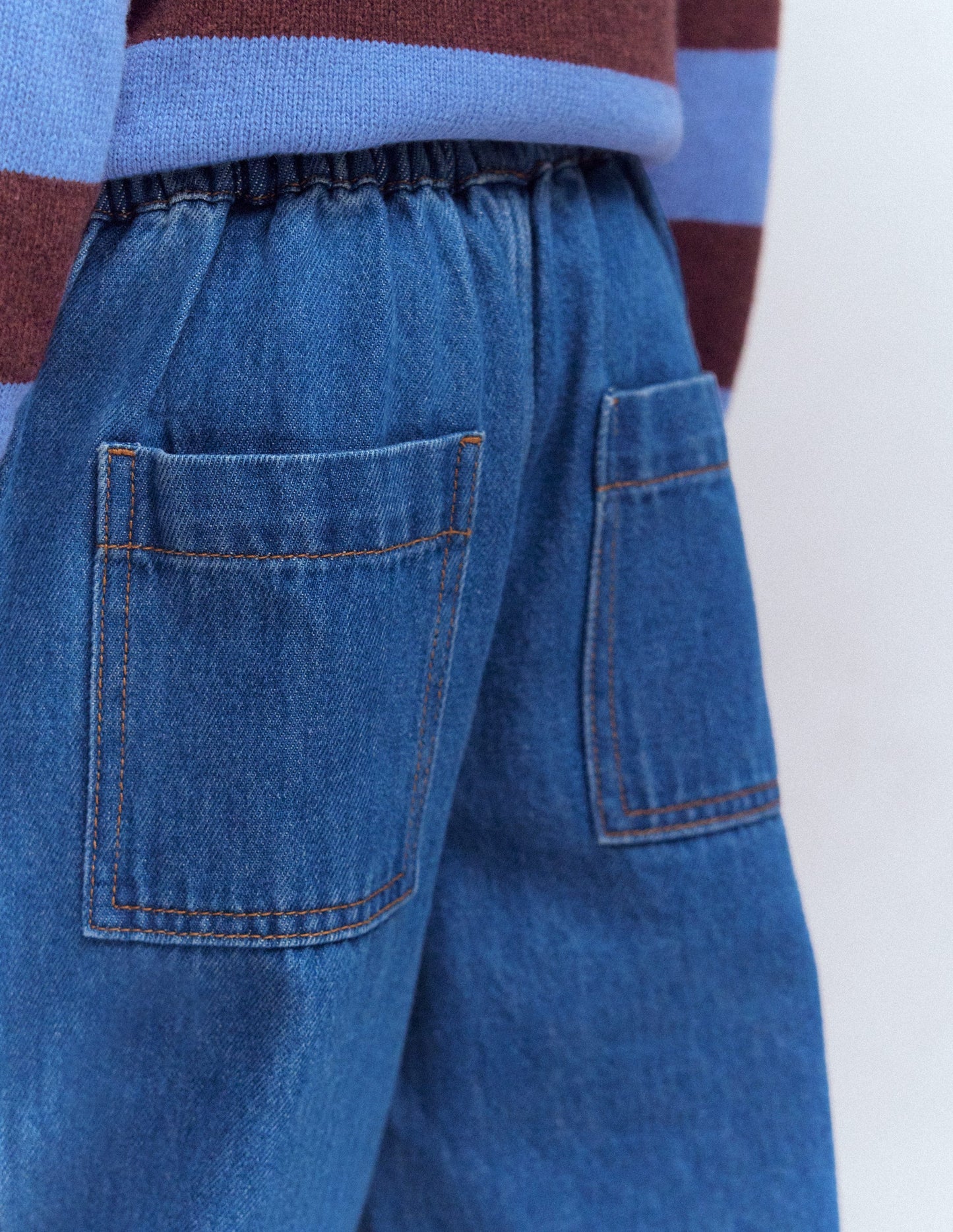 Jeans zum Hineinschlüpfen mit elastischen Bündchen-Medium Vintage