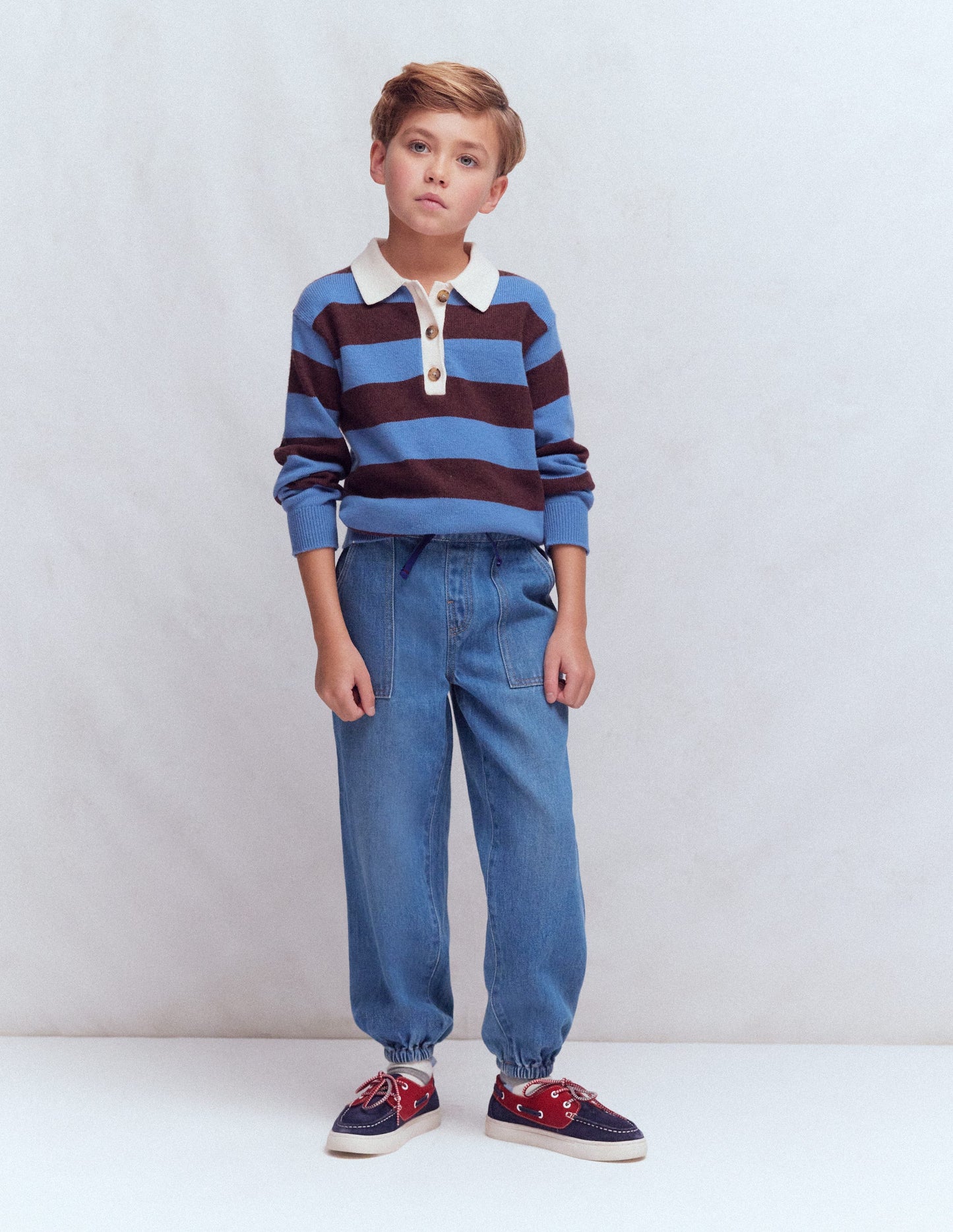 Jeans zum Hineinschlüpfen mit elastischen Bündchen-Medium Vintage