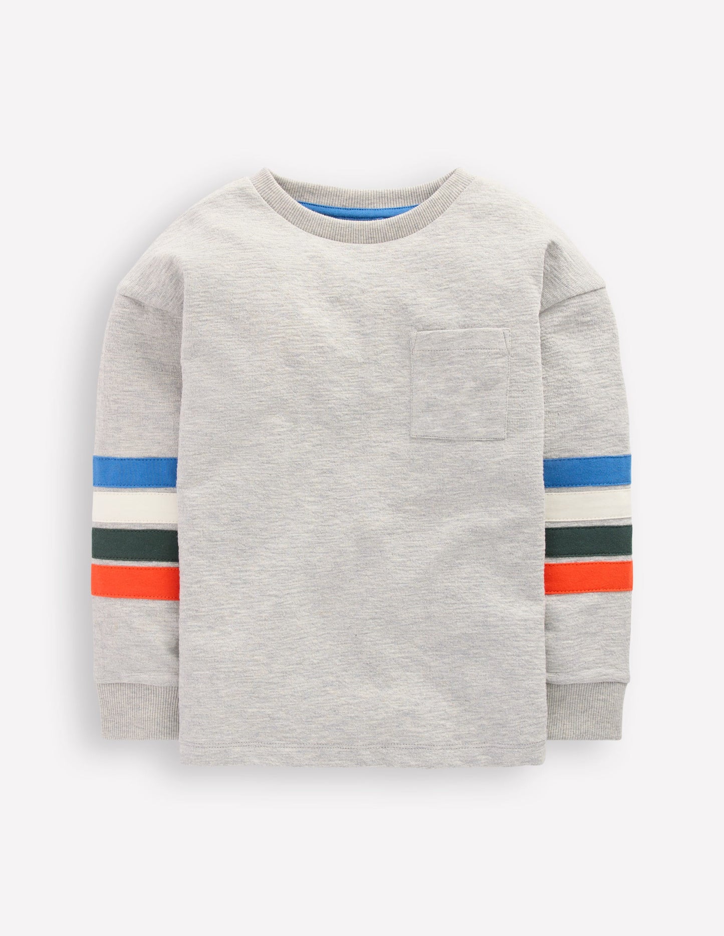 Lässiges, mittelschweres Langarmshirt-Grau Meliert