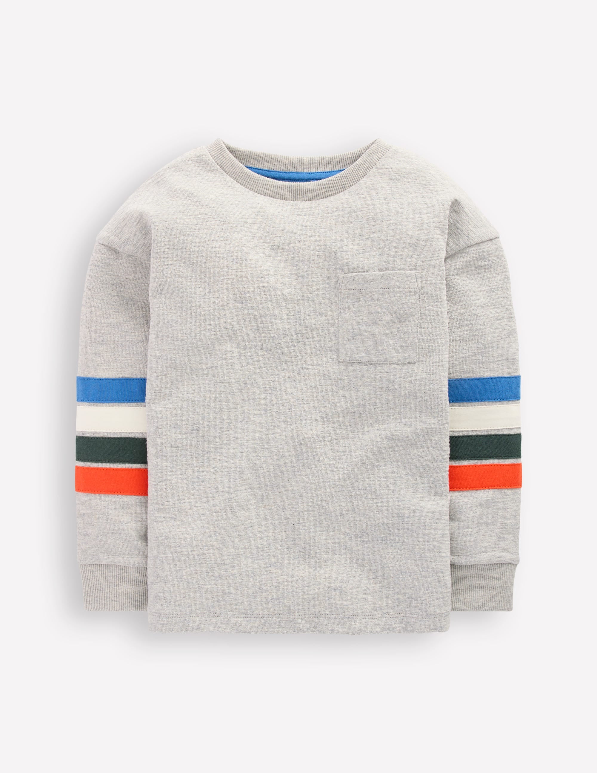Lässiges, mittelschweres Langarmshirt-Grau Meliert - Image 1