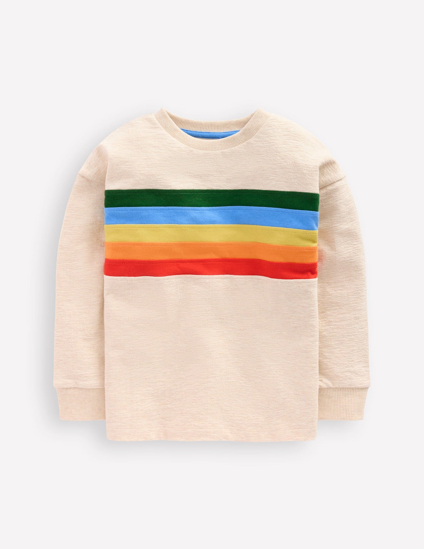 Lässiges, mittelschweres Langarmshirt-Beige Meliert