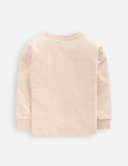 Lässiges, mittelschweres Langarmshirt-Beige Meliert-4