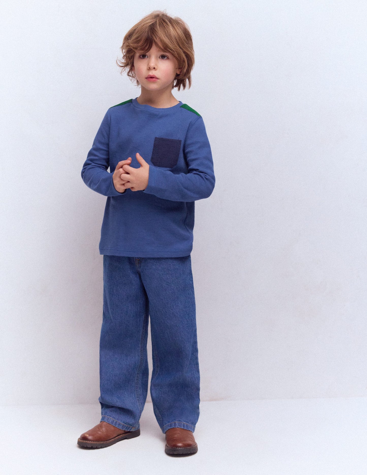 T-shirt nid d’abeille-Colourblock régate