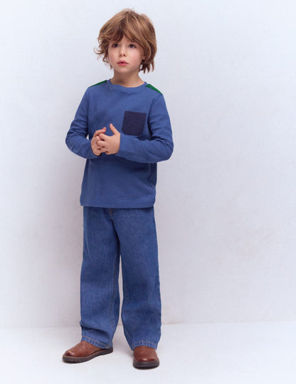 T-shirt nid d’abeille-Colourblock régate-1