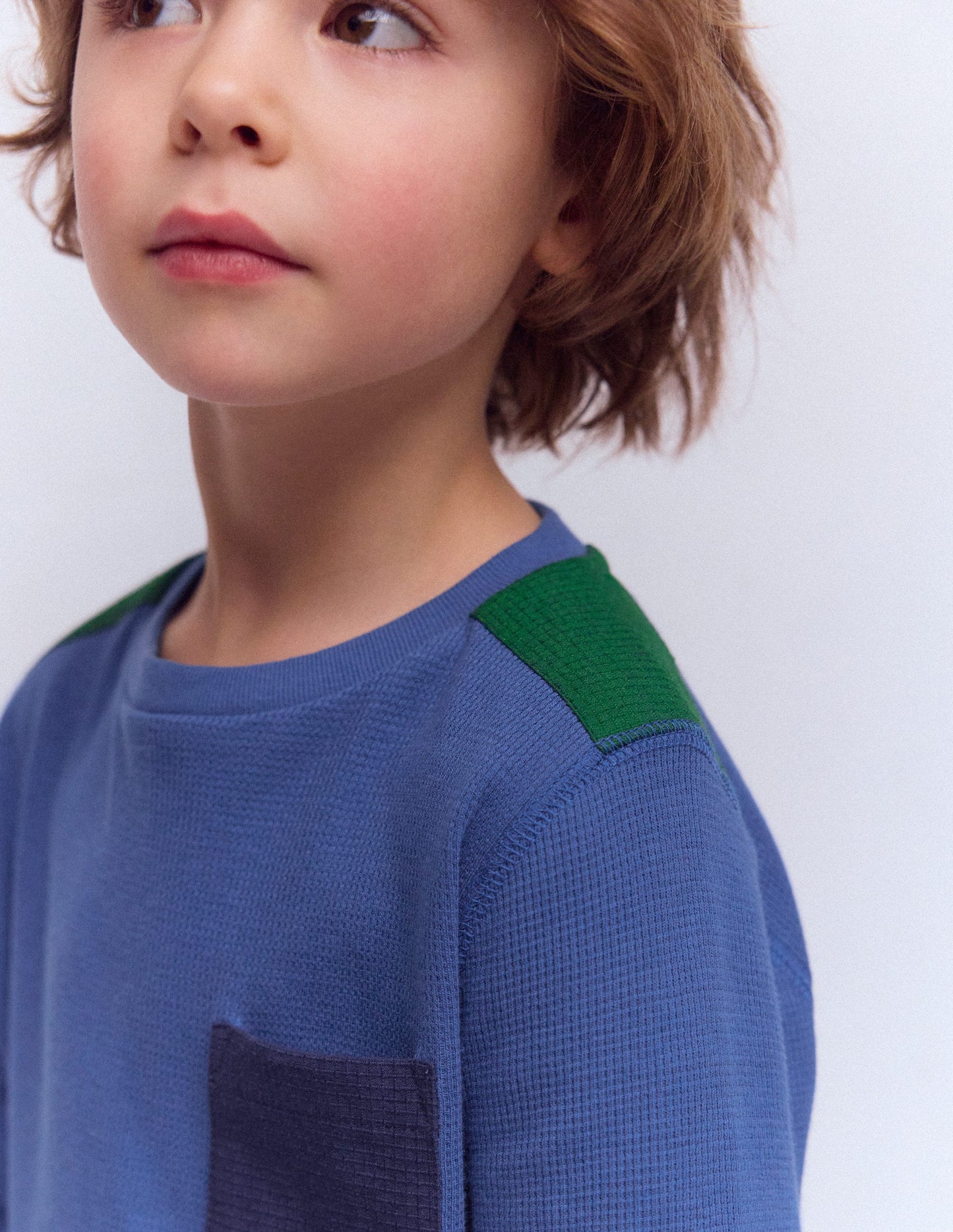 T-shirt nid d’abeille-Colourblock régate