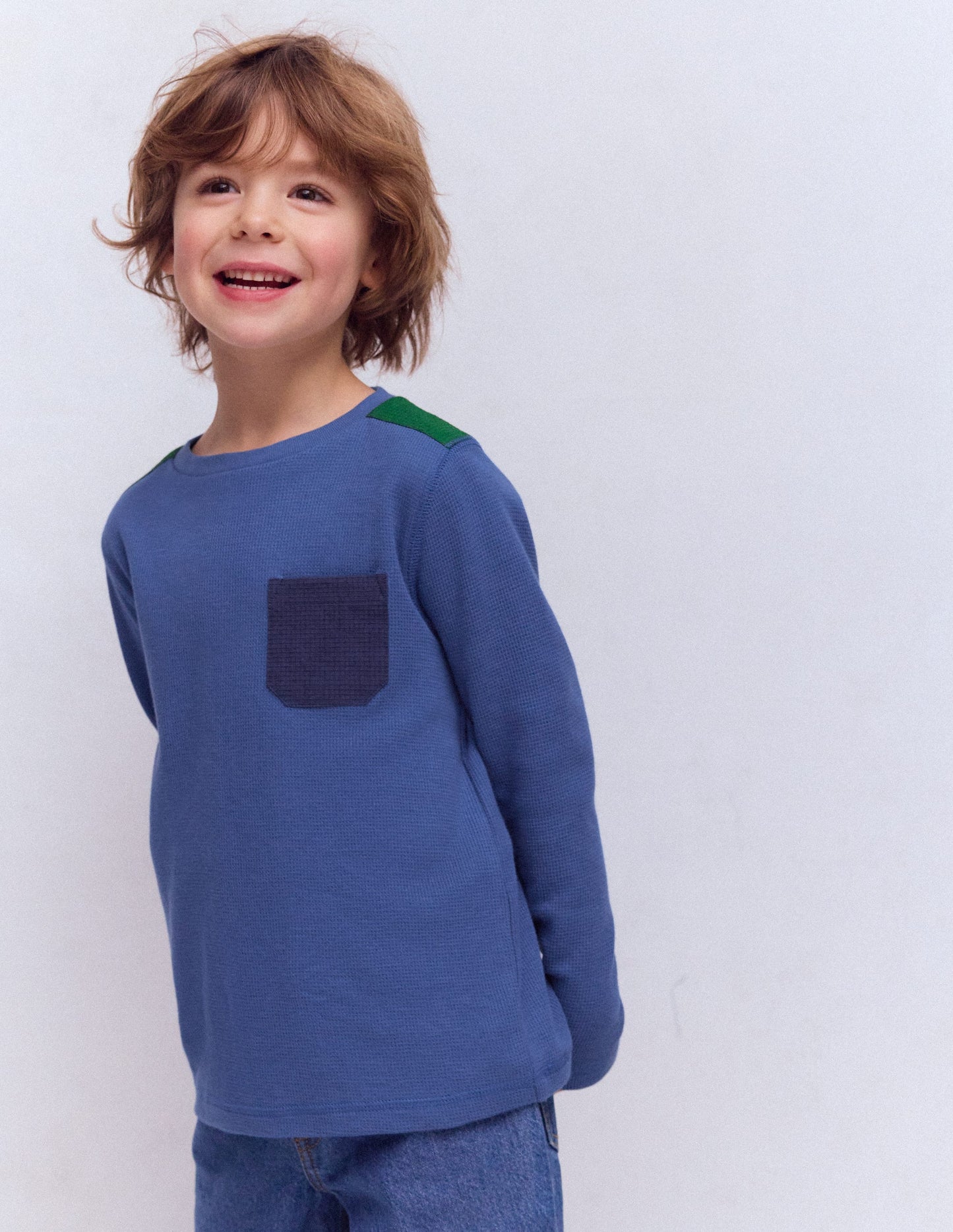 T-shirt nid d’abeille-Colourblock régate