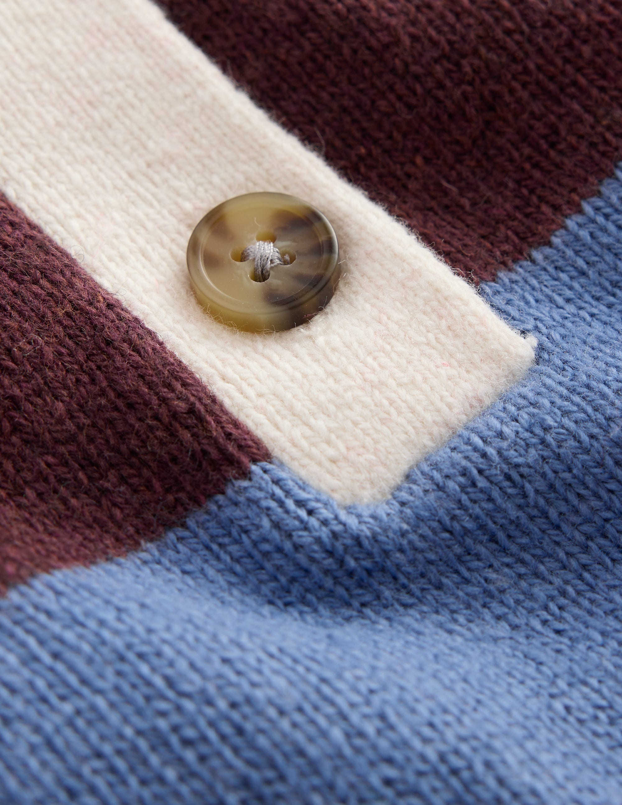 Rugby-Strickpullover-Blau/Braun, Gestreift - Image 3