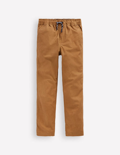 Pantalon slim à enfiler-Brun caramel-5