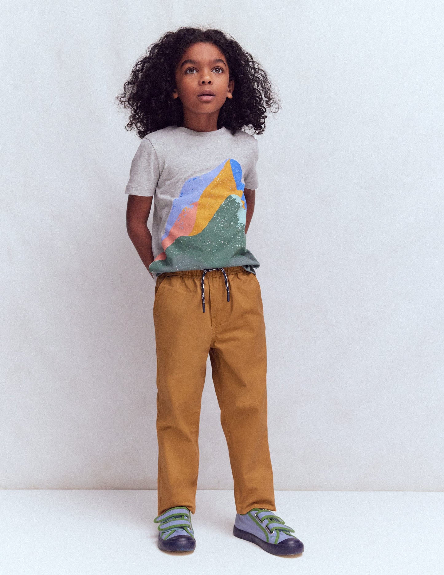 Pantalon slim à enfiler-Brun caramel