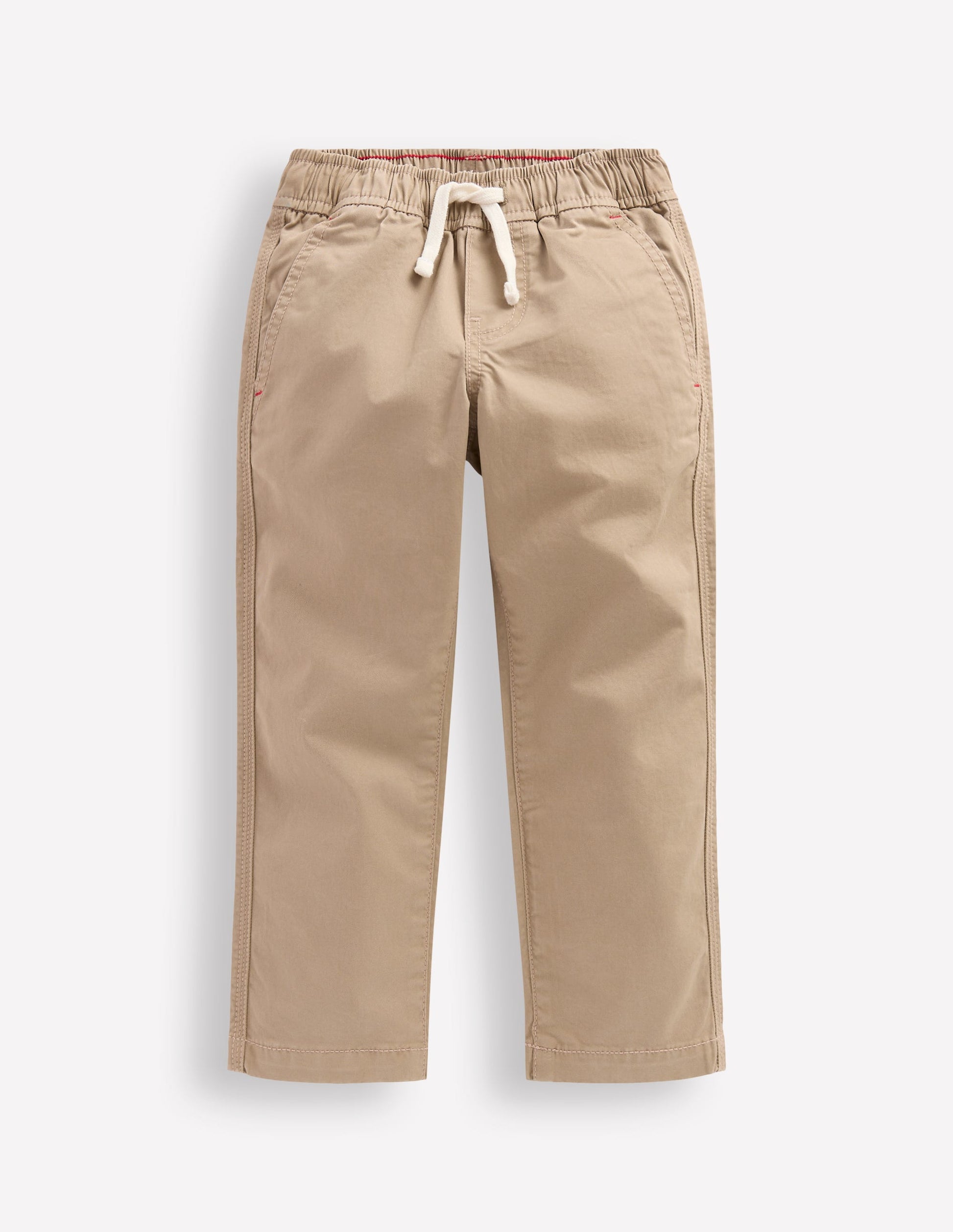 Slim Pull-on Trousers-Greige-5