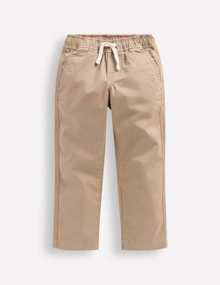 Schmal geschnittene Hose zum Hineinschlüpfen-Greige