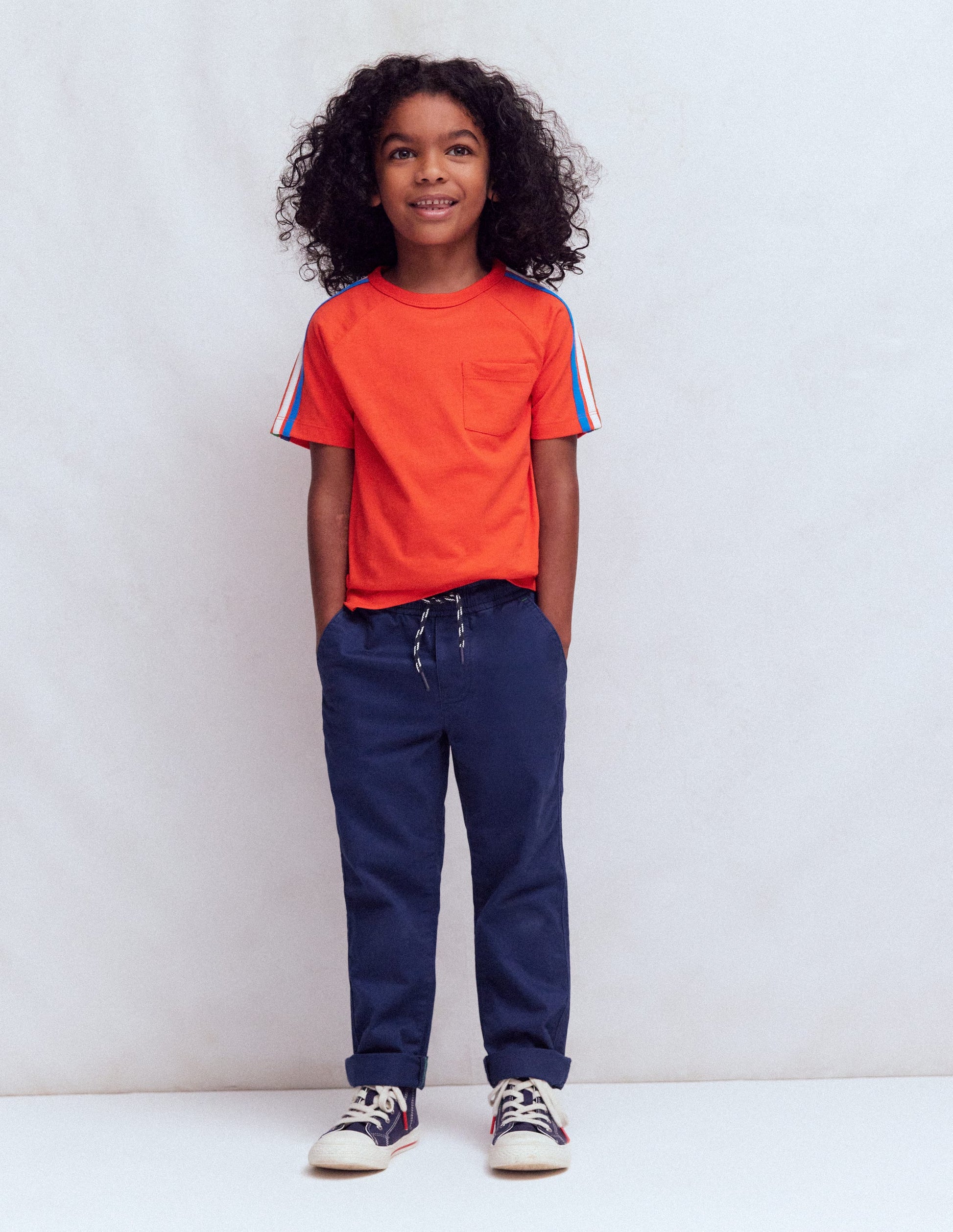 Slim Pull-on Trousers-College Navy-1