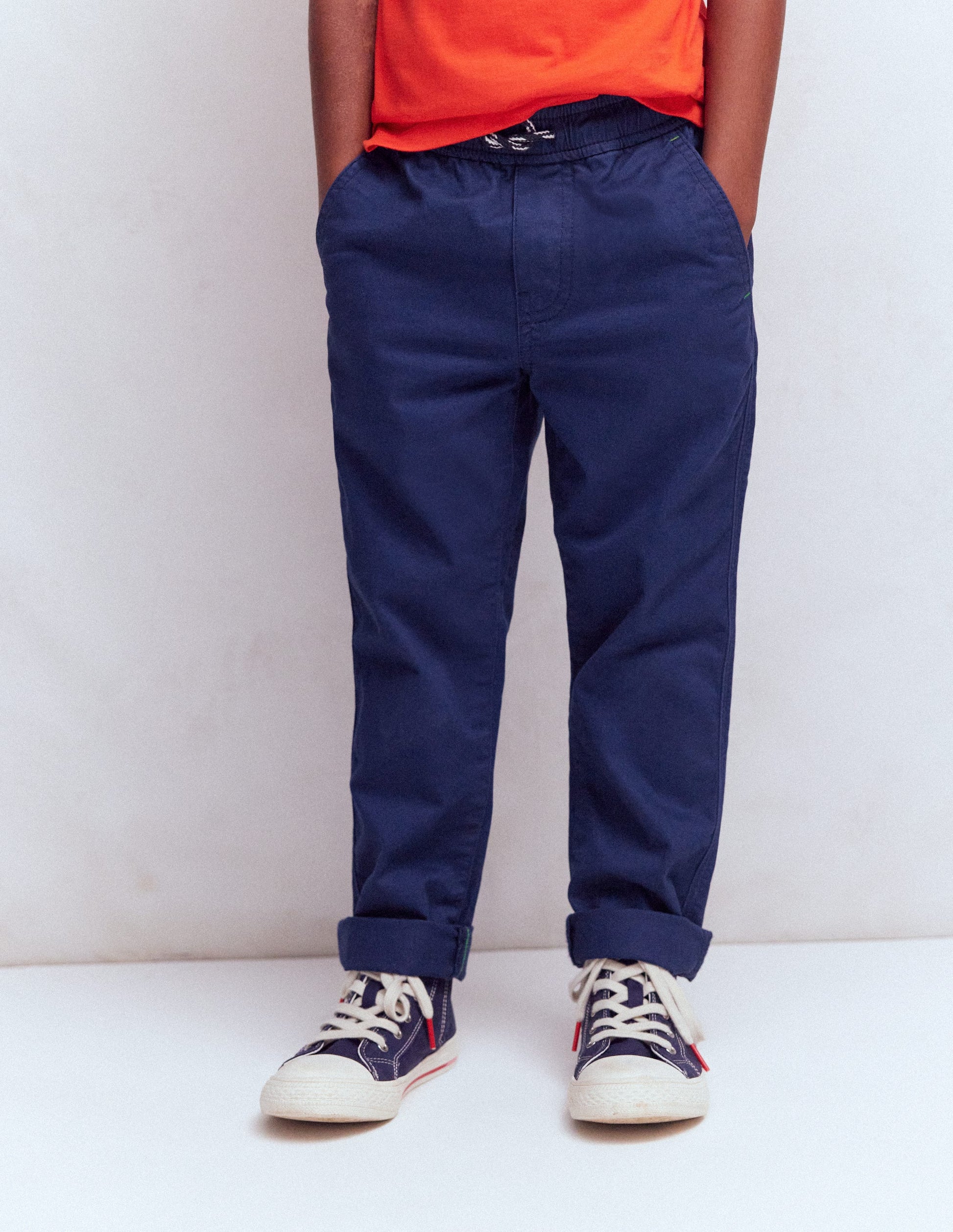 Schmal geschnittene Hose zum Hineinschlüpfen-Schuluniform-Marineblau-3
