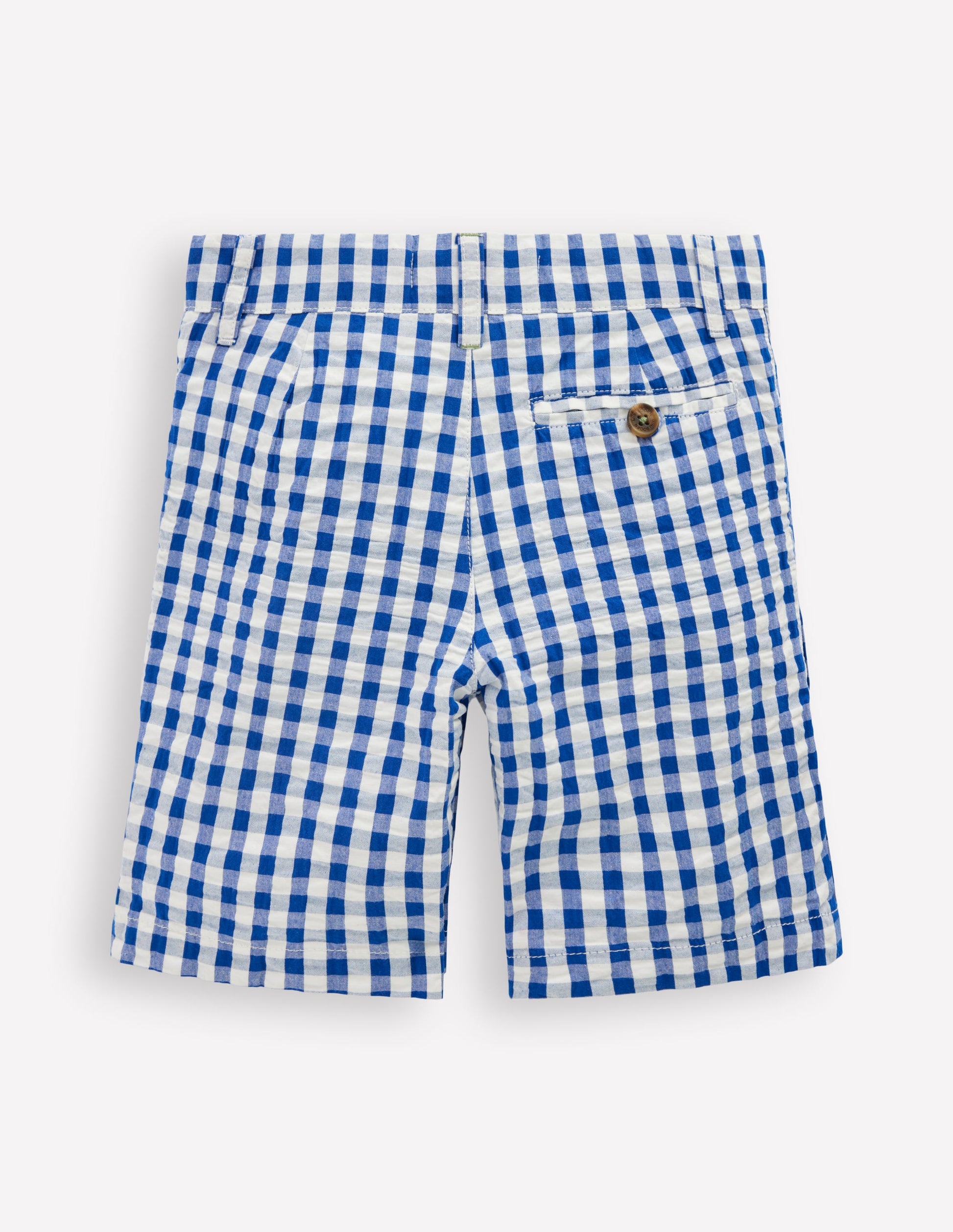 Texturierte Shorts-Blau Karo-2