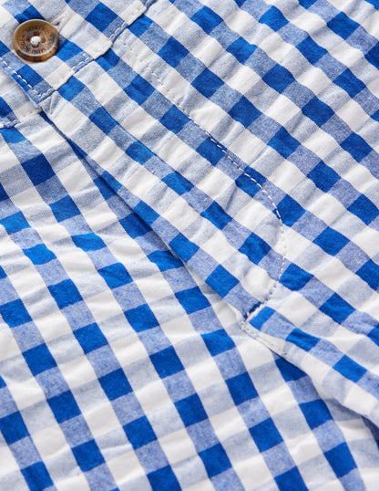 Texturierte Shorts-Blau Karo-3