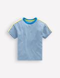 T-shirt décontracté à bande arc-en-ciel-Bleu Régate