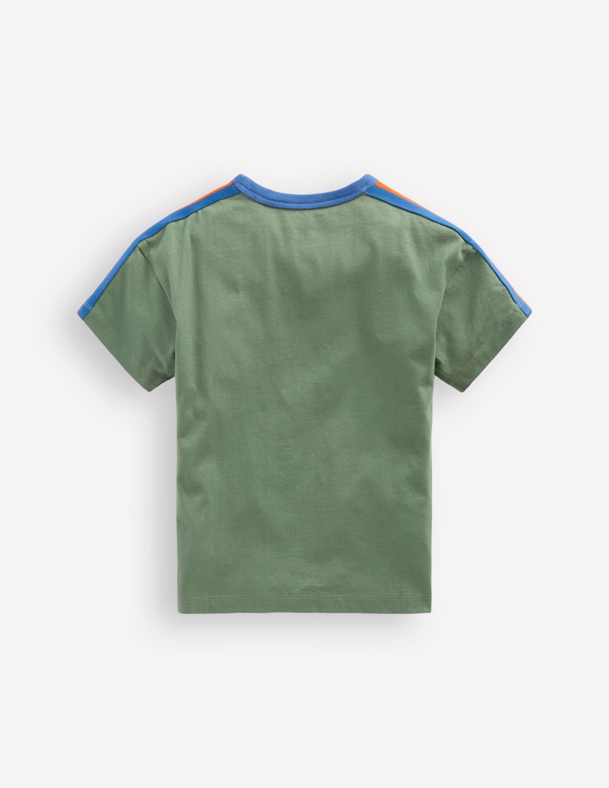 T-shirt décontracté à bande arc-en-ciel-Vert bouteille - Image 2