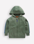Sweat à capuche zippé avec manches raglan-Vert bouteille