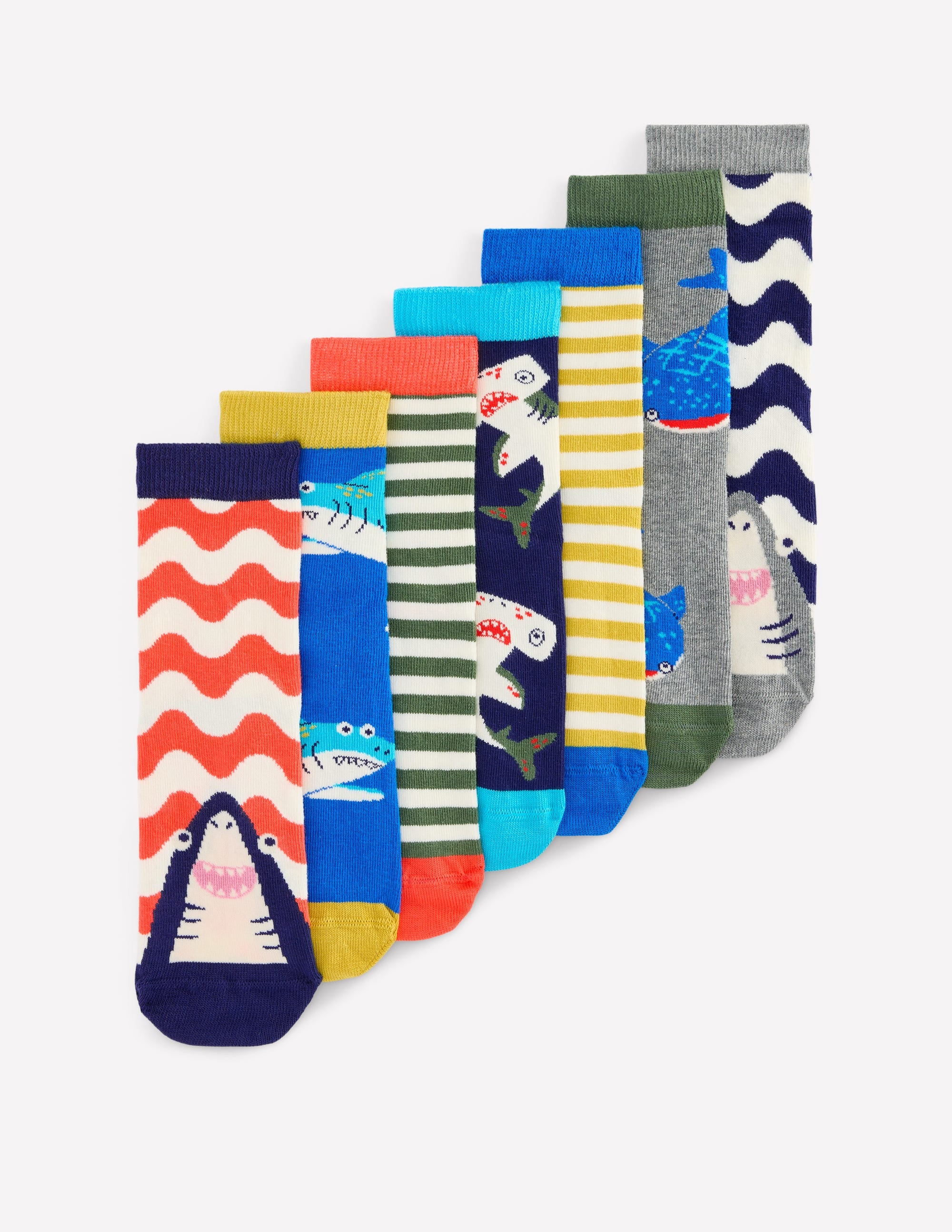 Socks 7 Pack-sharks - Image 1