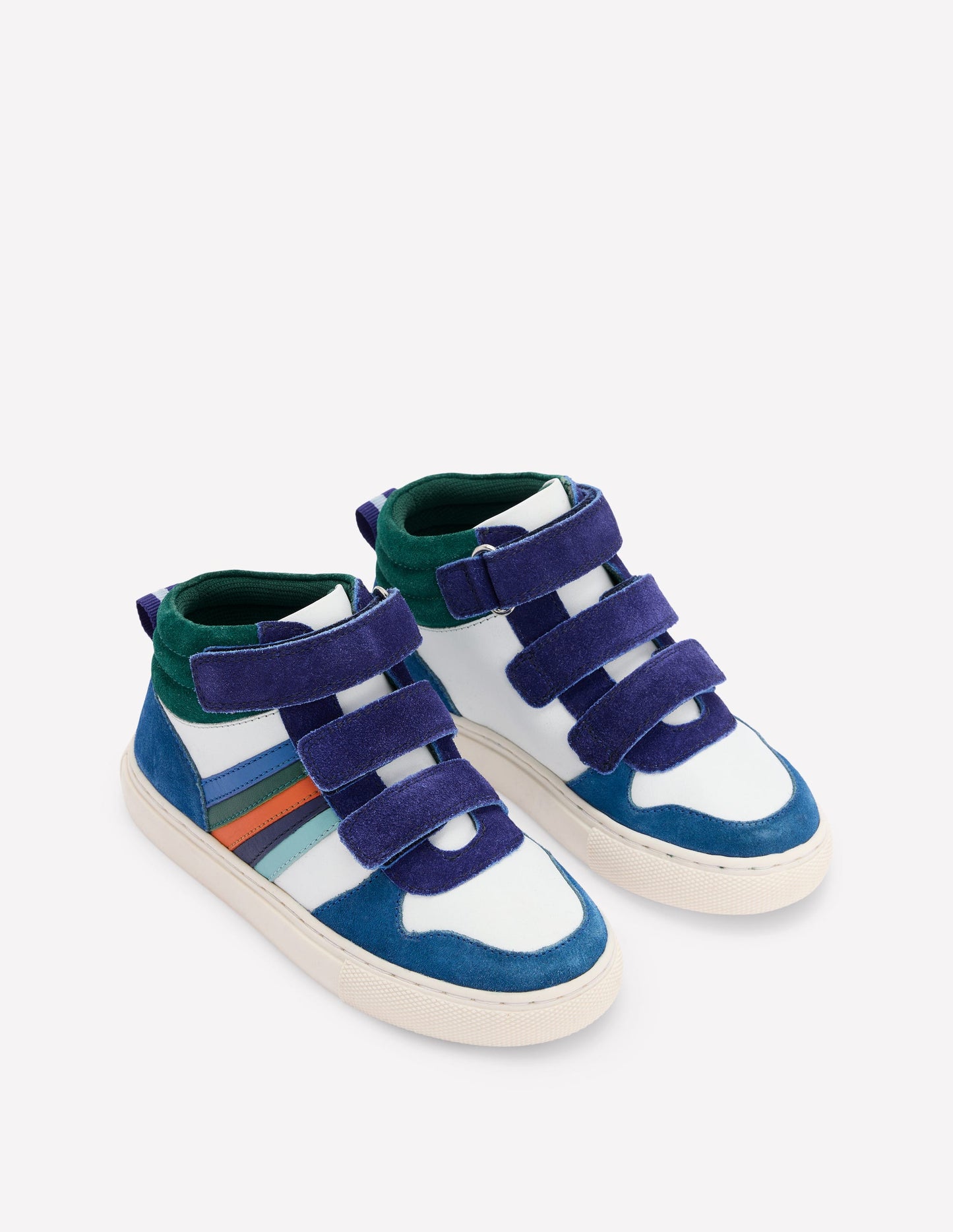 Leather High Tops-Multi Stripe