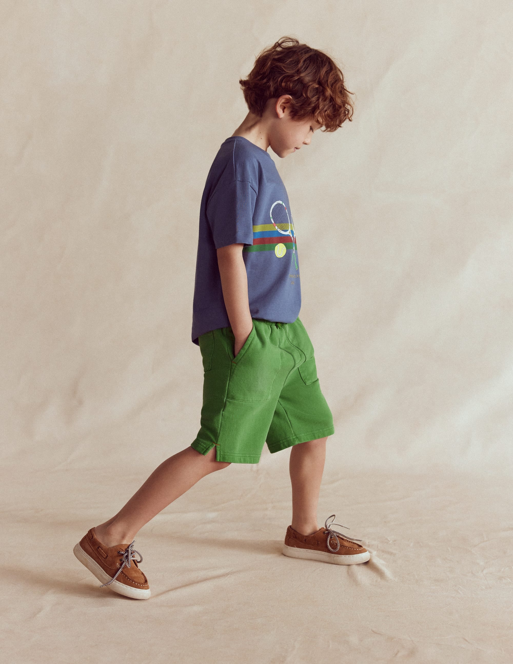 Stückgefärbte Sweatshorts-Minzgrün - Image 1