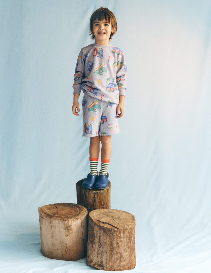 Bedruckte Shorts-Chambray Ferien