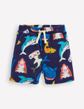 Short en éponge-Requins bleu marine