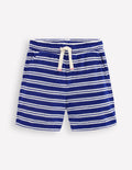 Towelling Shorts-Sapphire Blue and Ivory