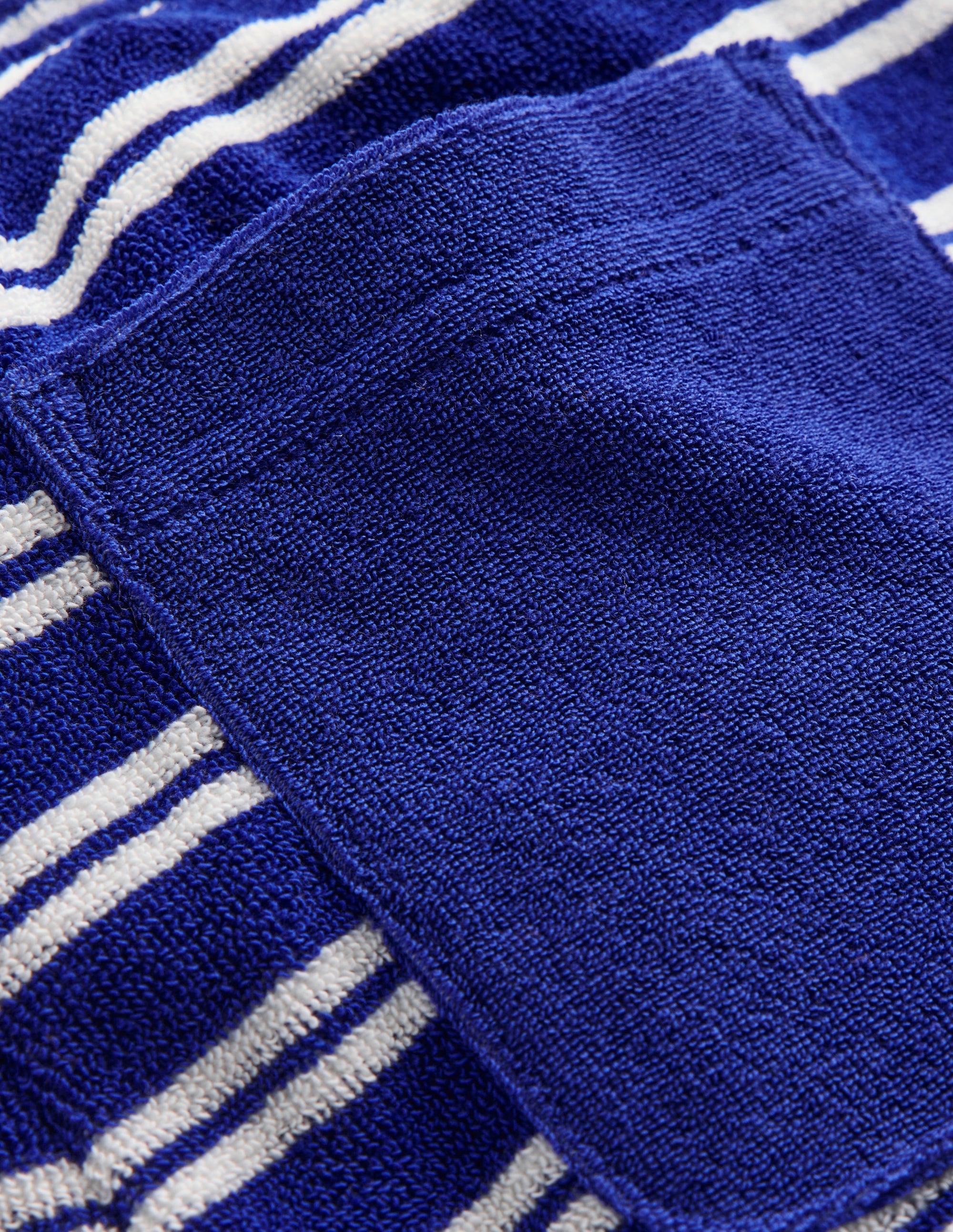 Frottee-Shorts-Saphirblau und Naturweiß - Image 3