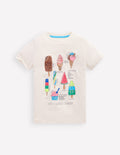T-Shirt mit Grafik-Sanftes Naturweiß Eis