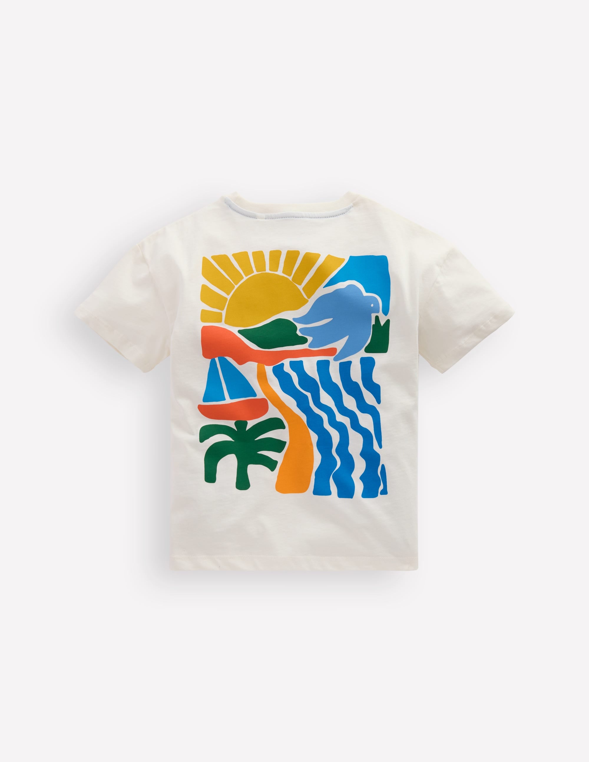 T-shirt à imprimé recto verso-Motif Sun Scape ivoire doux - Image 4
