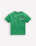 T-Shirt mit Druck auf Vorder- und Rückseite-Leuchtendes Grün Luftfahrzeuge