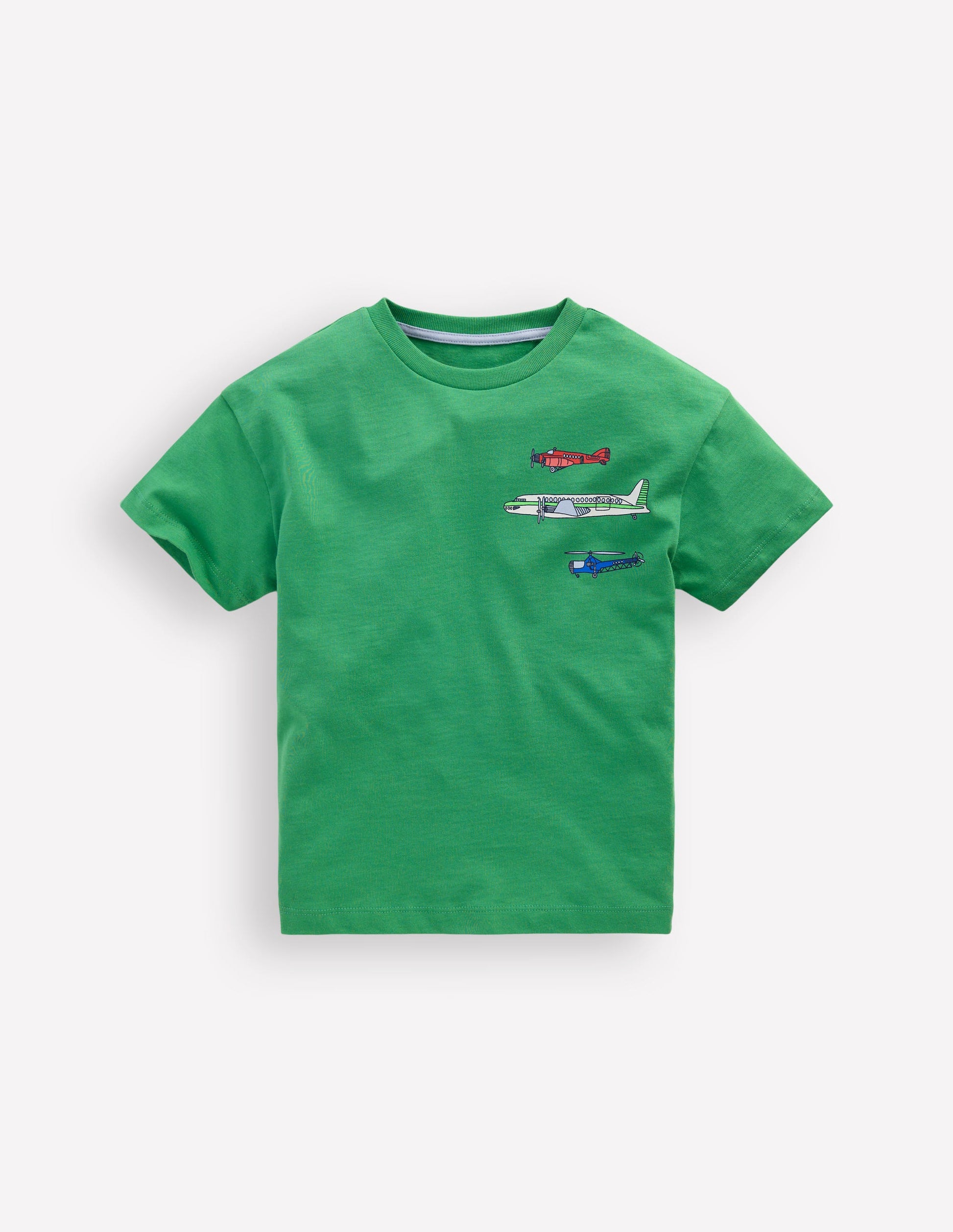 T-shirt à imprimé recto verso-Motif Aviation Vehicles vert vif-2