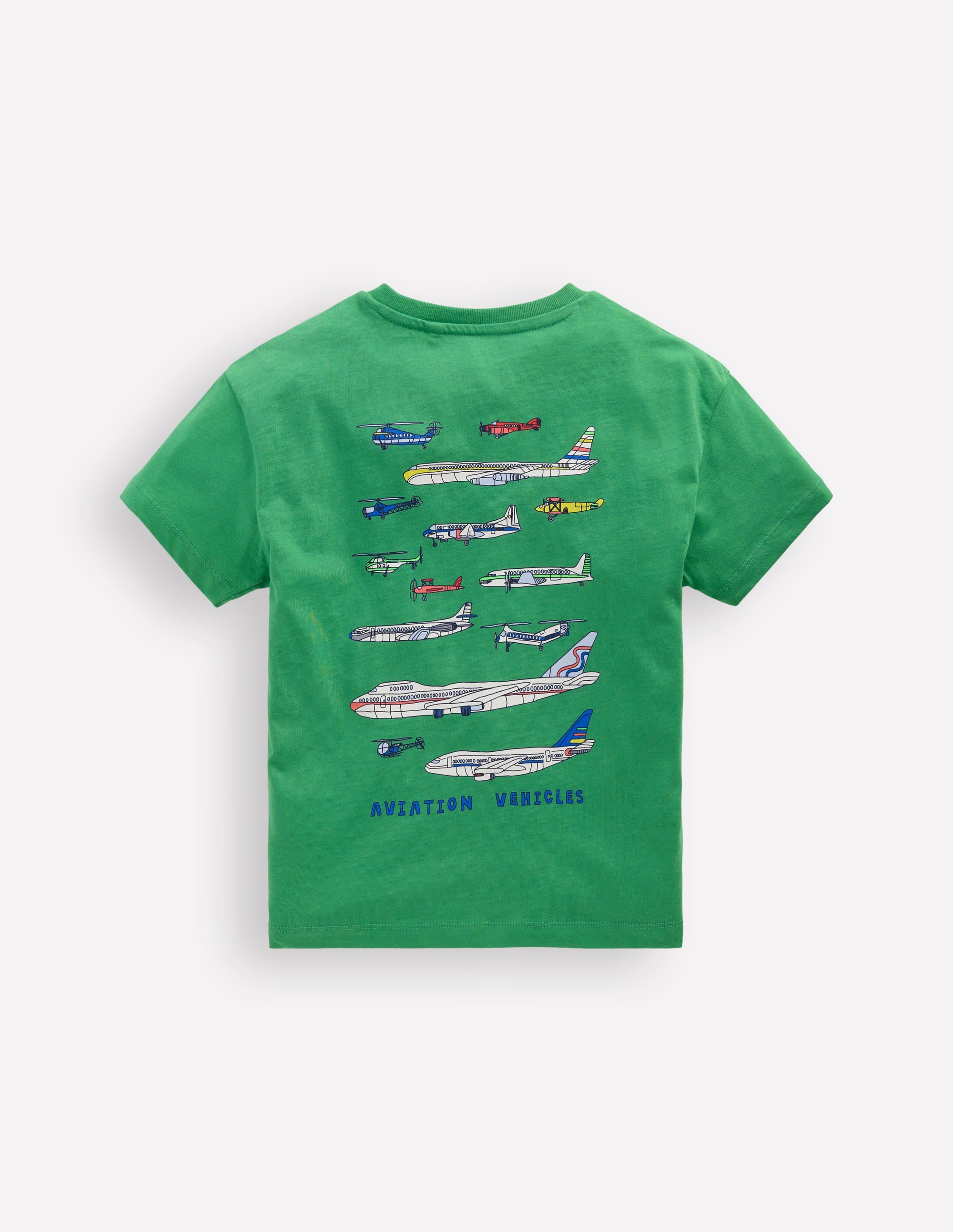 T-Shirt mit Druck auf Vorder- und Rückseite-Leuchtendes Grün Luftfahrzeuge - Image 2