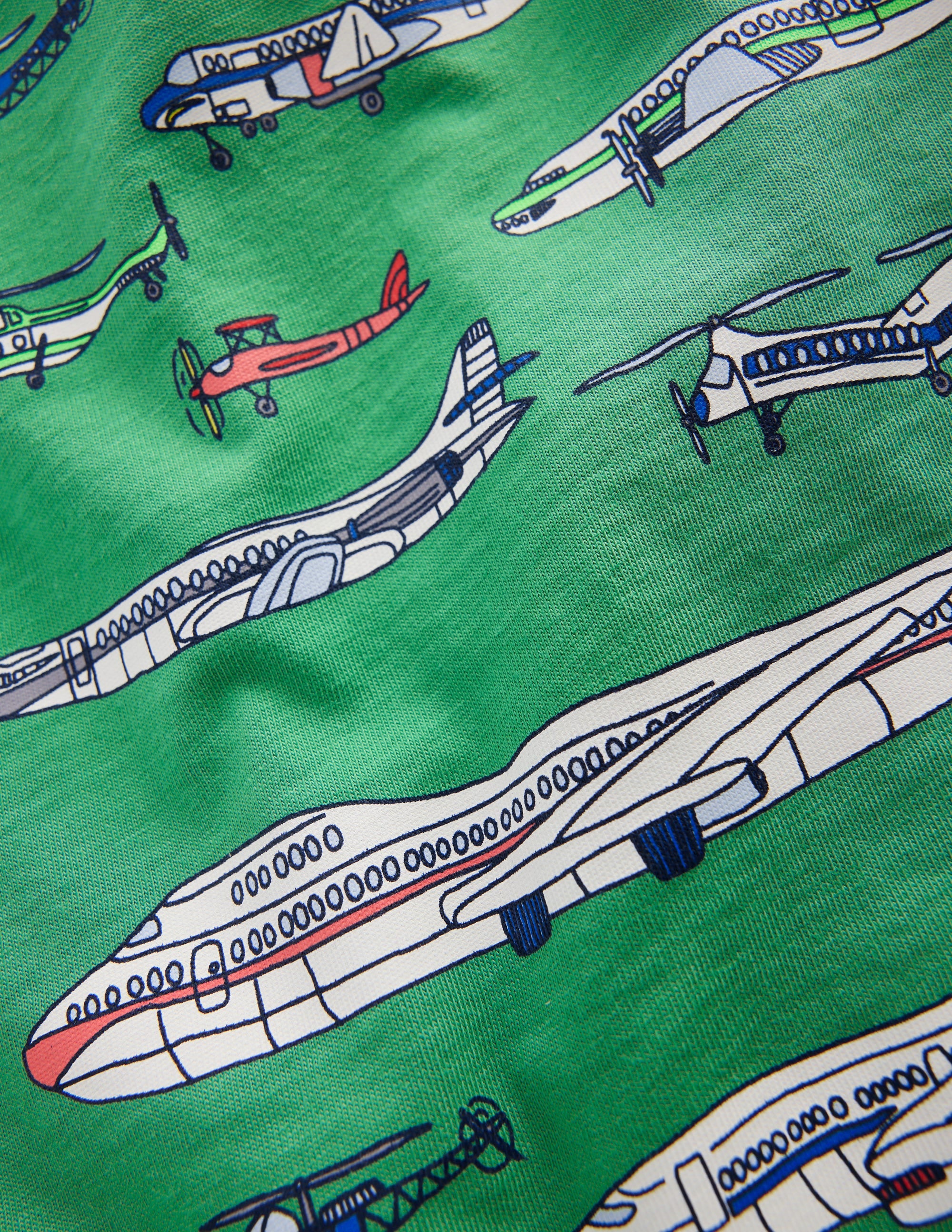 T-Shirt mit Druck auf Vorder- und Rückseite-Leuchtendes Grün Luftfahrzeuge - Image 3