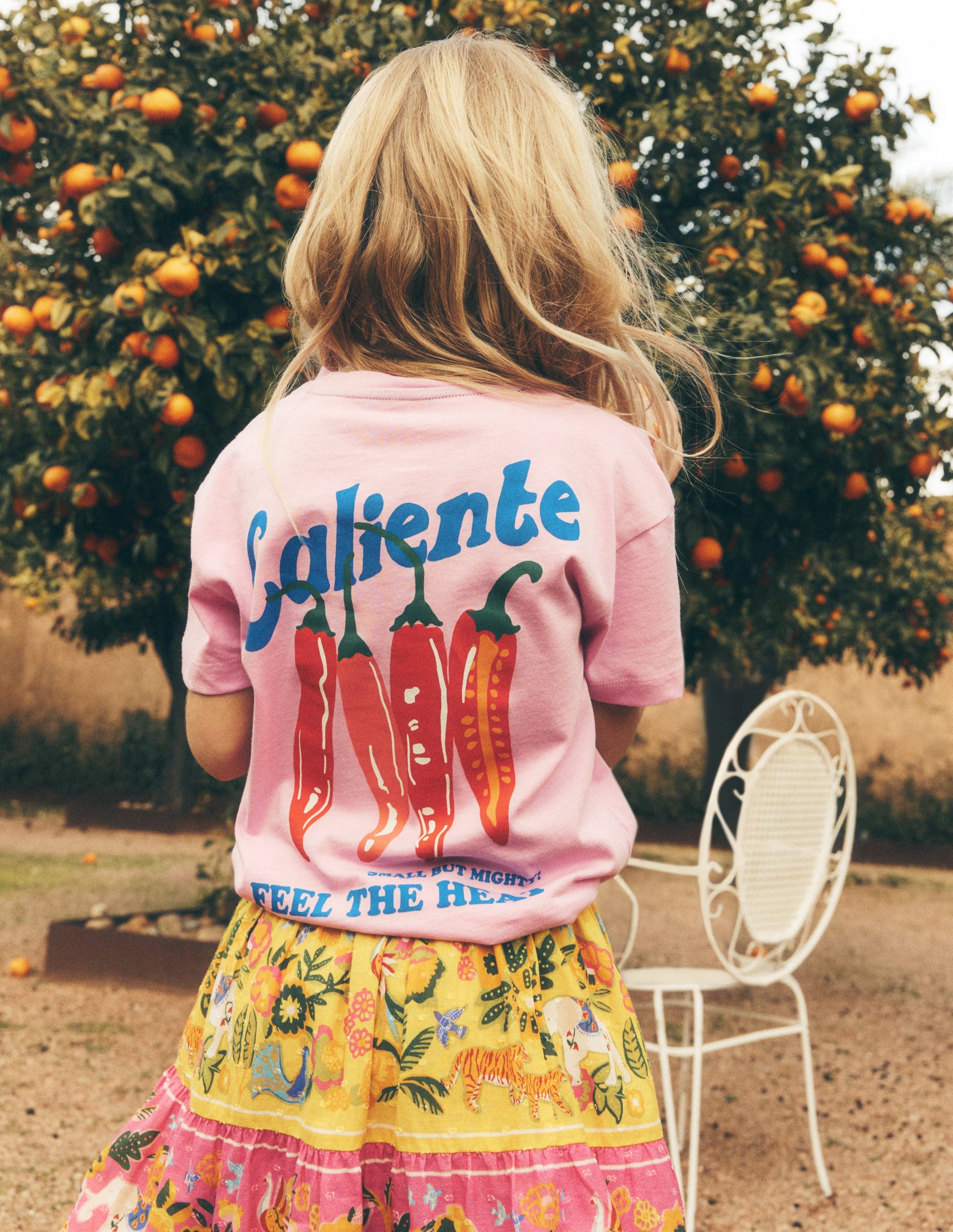 Front & Back Printed T-shirt-Vintage Pink Chillis-4
