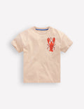 T-Shirt mit Druck auf Vorder- und Rückseite-Haferbeige Krebstiere