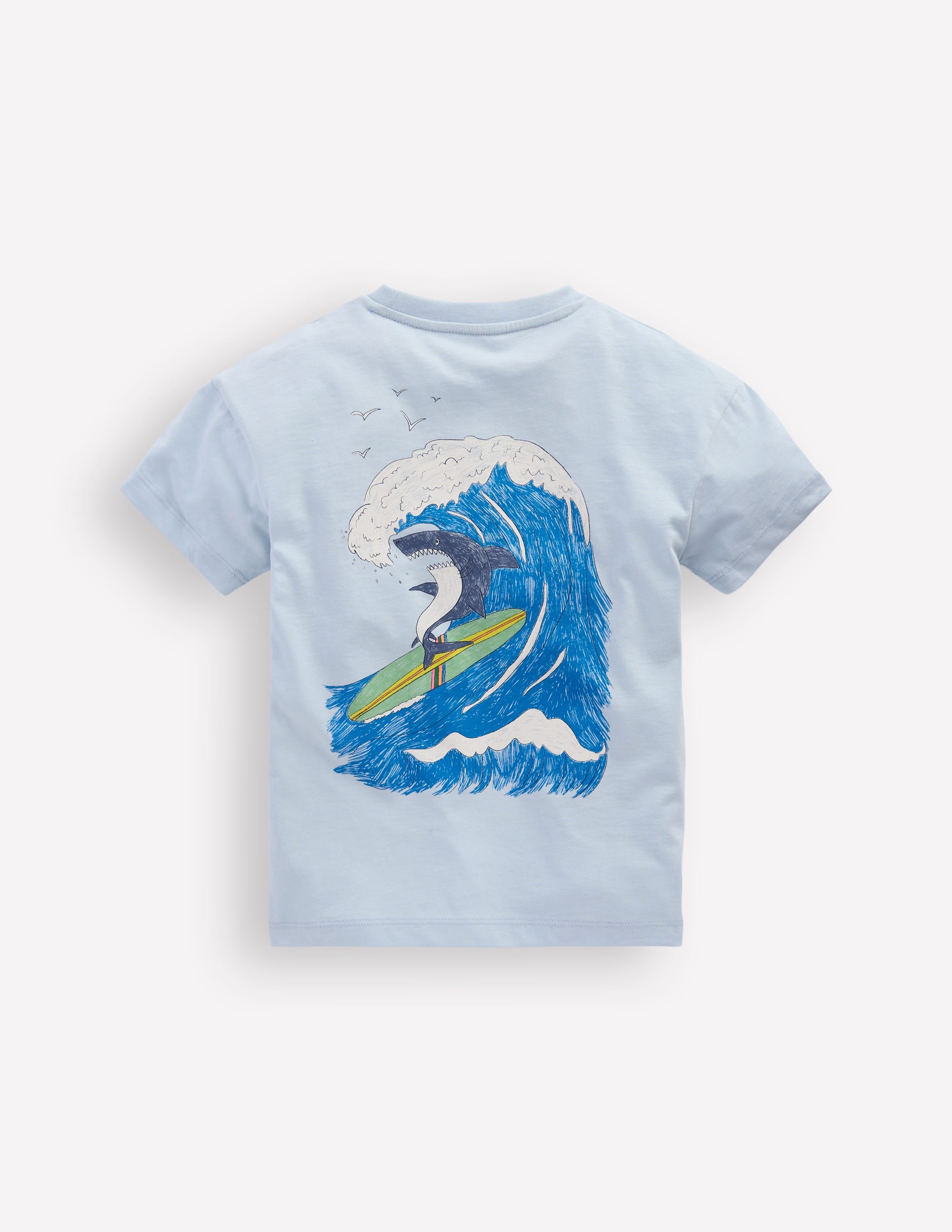 T-Shirt mit Druck auf Vorder- und Rückseite-Niagra-Nebel Surfender Hai - Image 2
