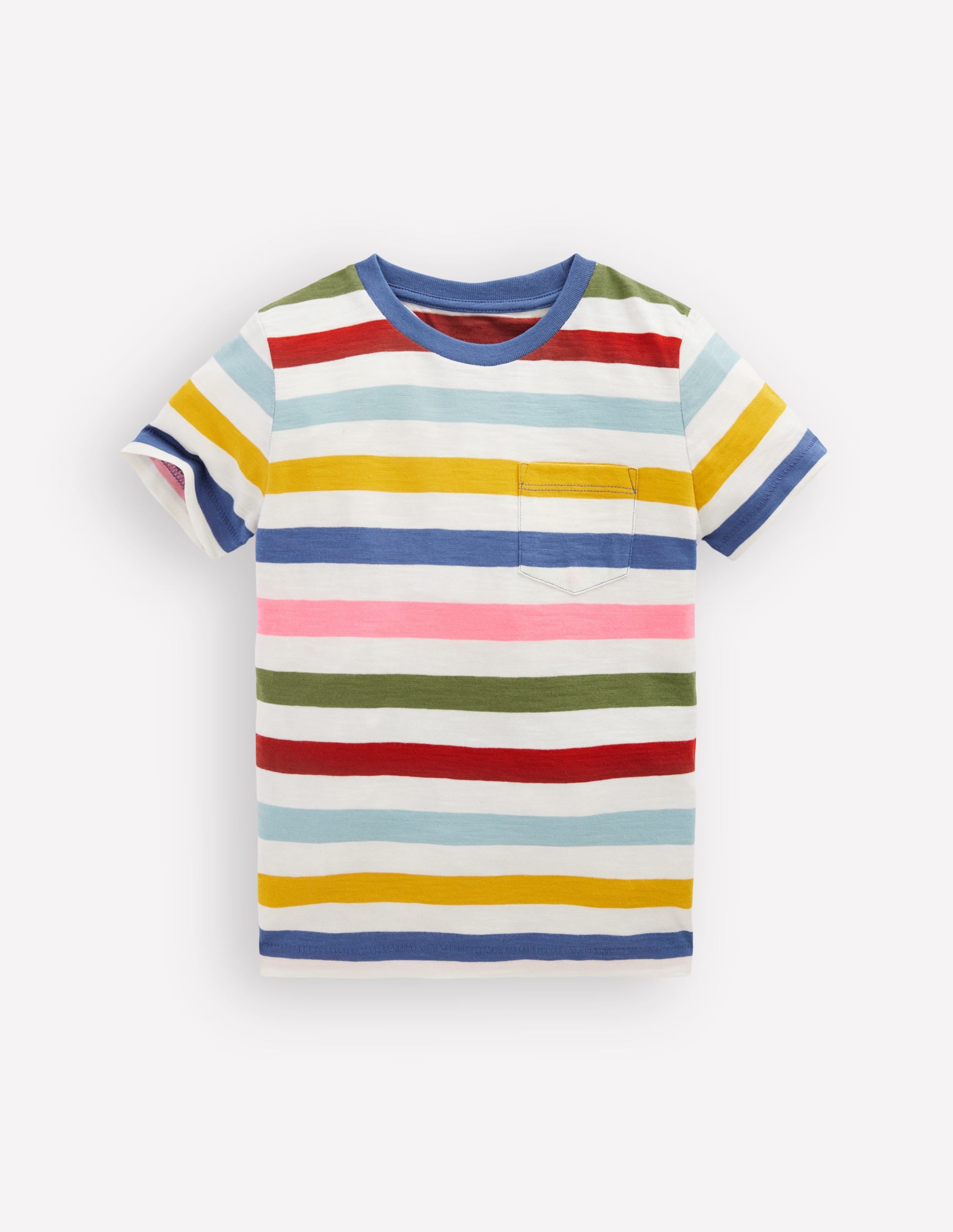 T-shirt manches courtes pour tous les jours-À Rayures Multicolores - Image 1