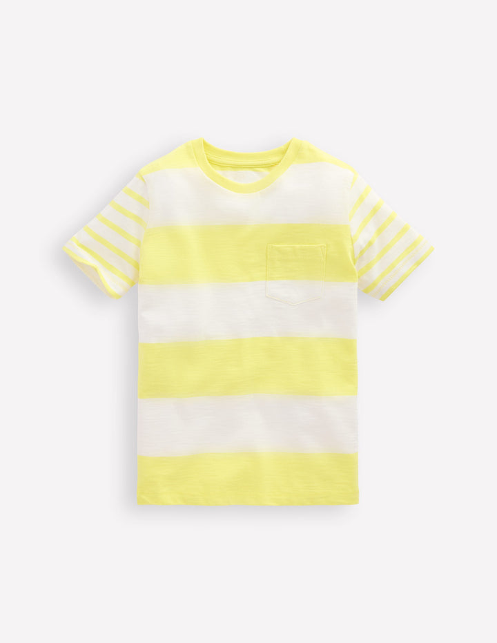 T-shirt manches courtes pour tous les jours-Manches pêle-mêle jaune