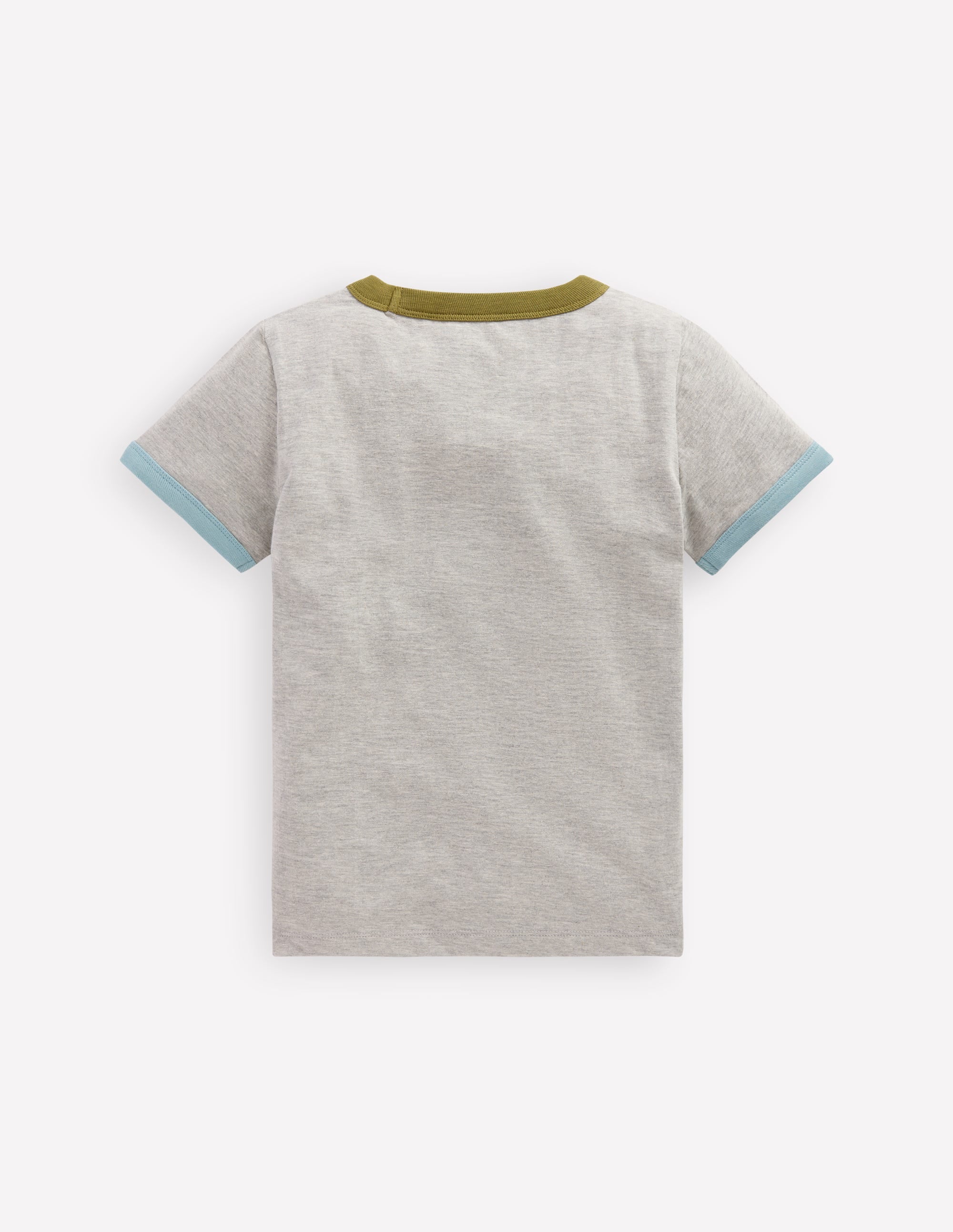 T-shirt à bordures contrastantes-Gris chiné - Image 2