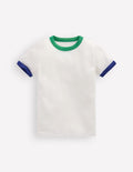 Ringer-T-Shirt-Naturweiß