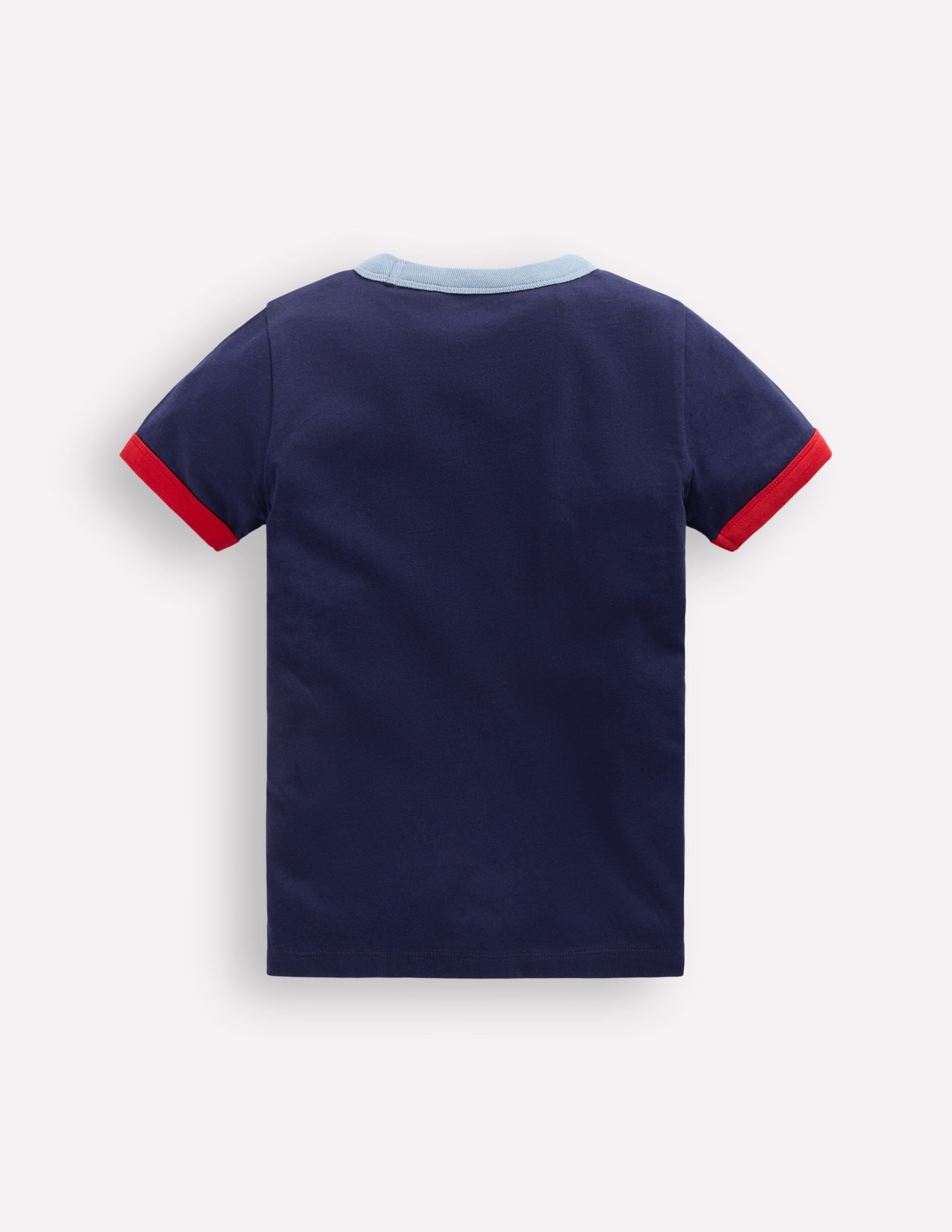 T-shirt à bordures contrastantes-Bleu marine - Image 2