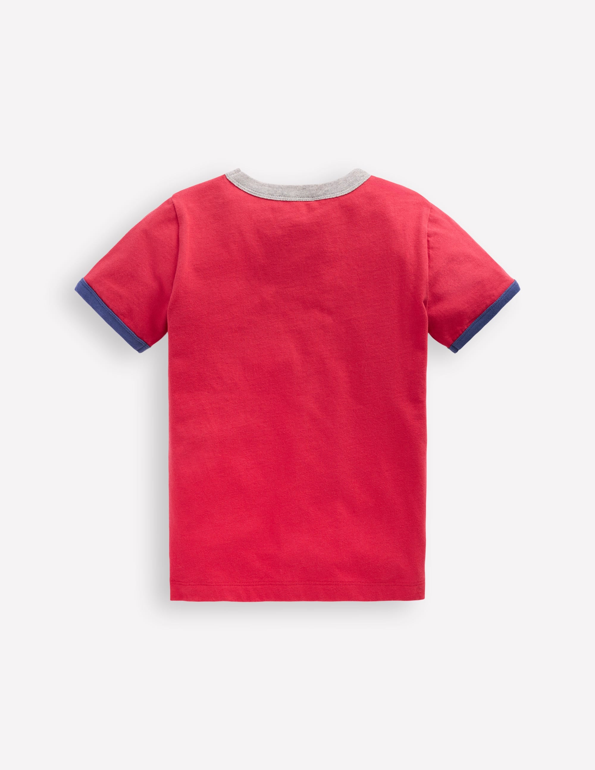 T-shirt à bordures contrastantes-Rouge tomate cerise - Image 3