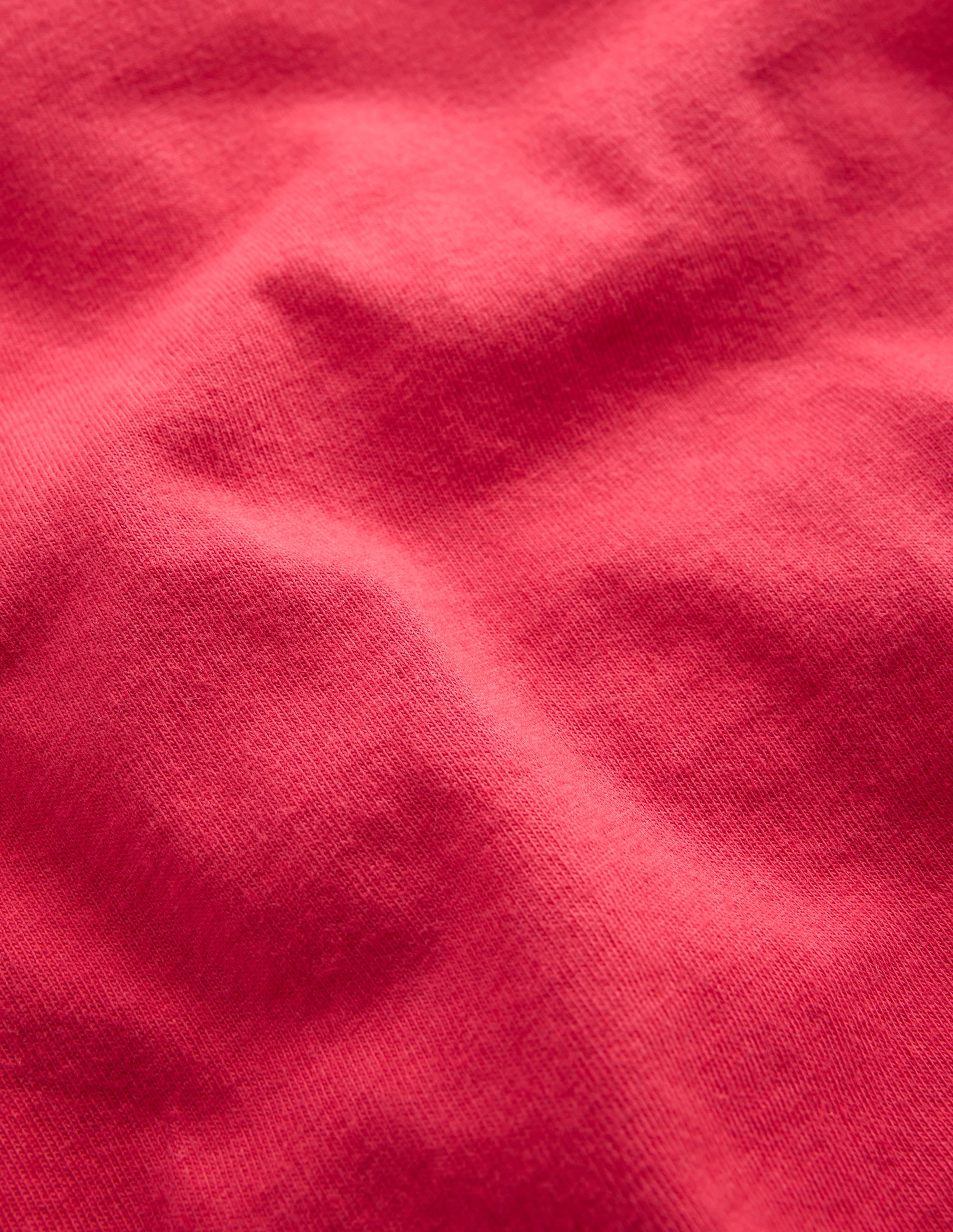T-shirt à bordures contrastantes-Rouge tomate cerise - Image 4