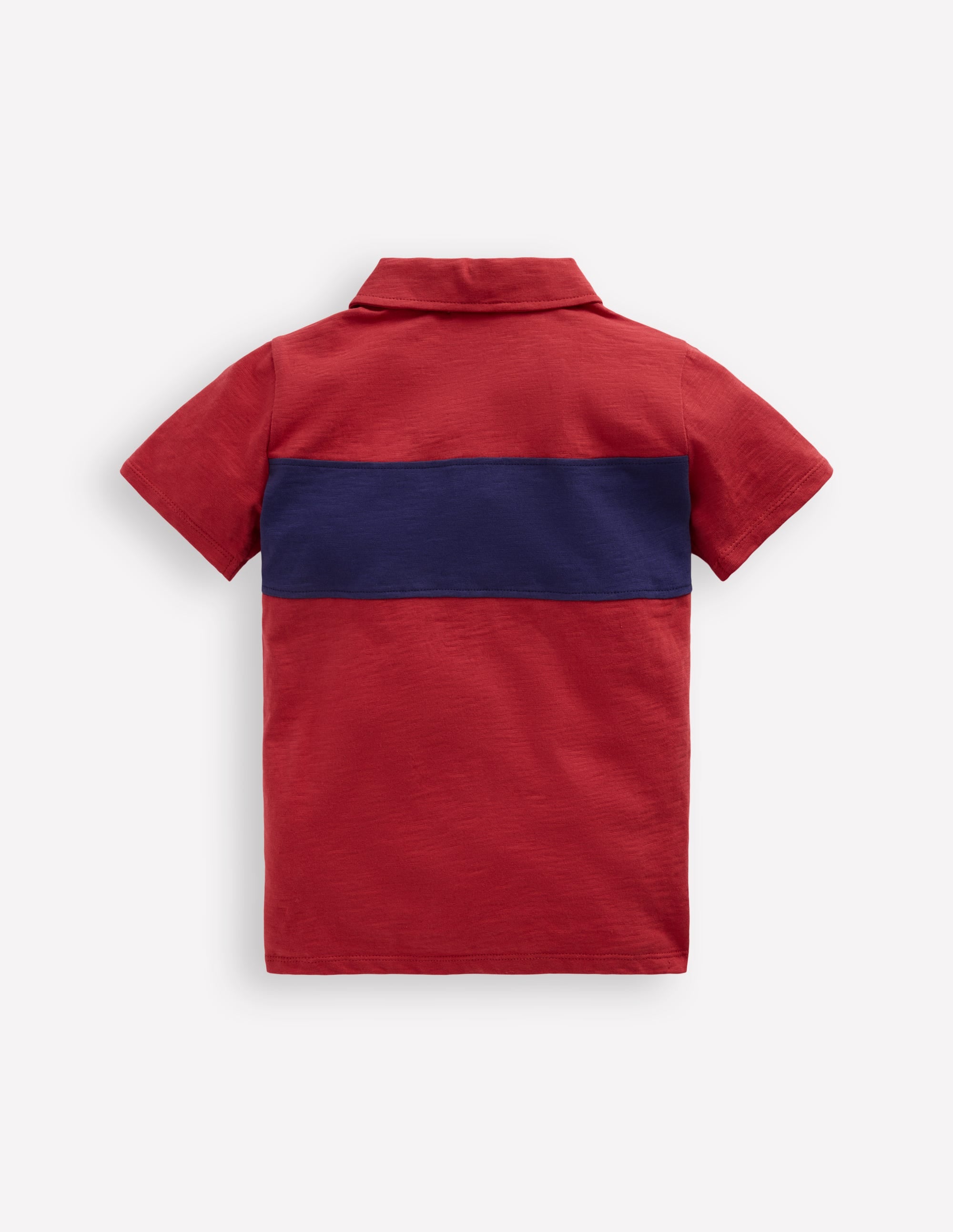 Polo flammé-Rouge confiture/bleu marine universitaire - Image 3