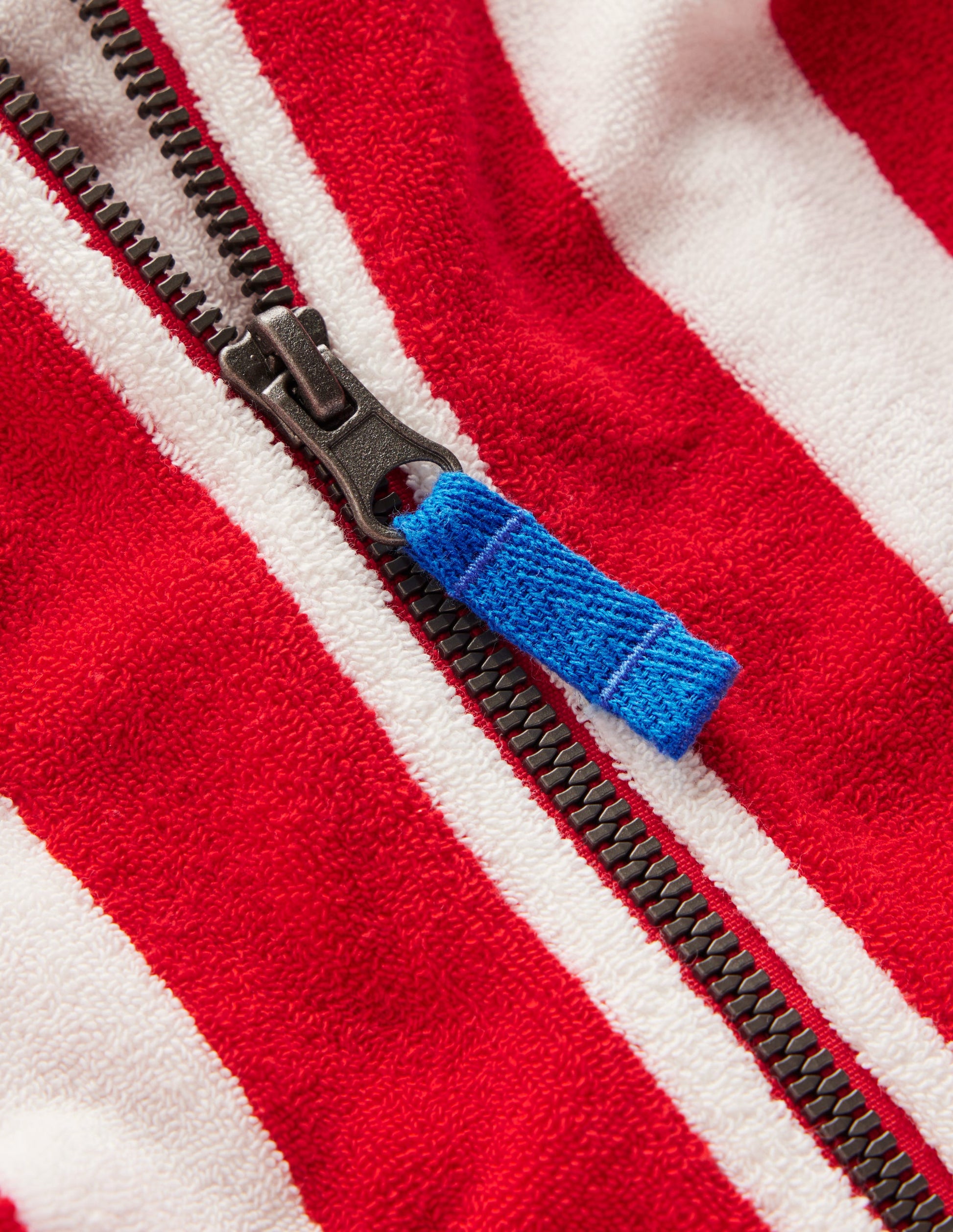 Towelling Zip-Up Throw-On-Red Stripe-5