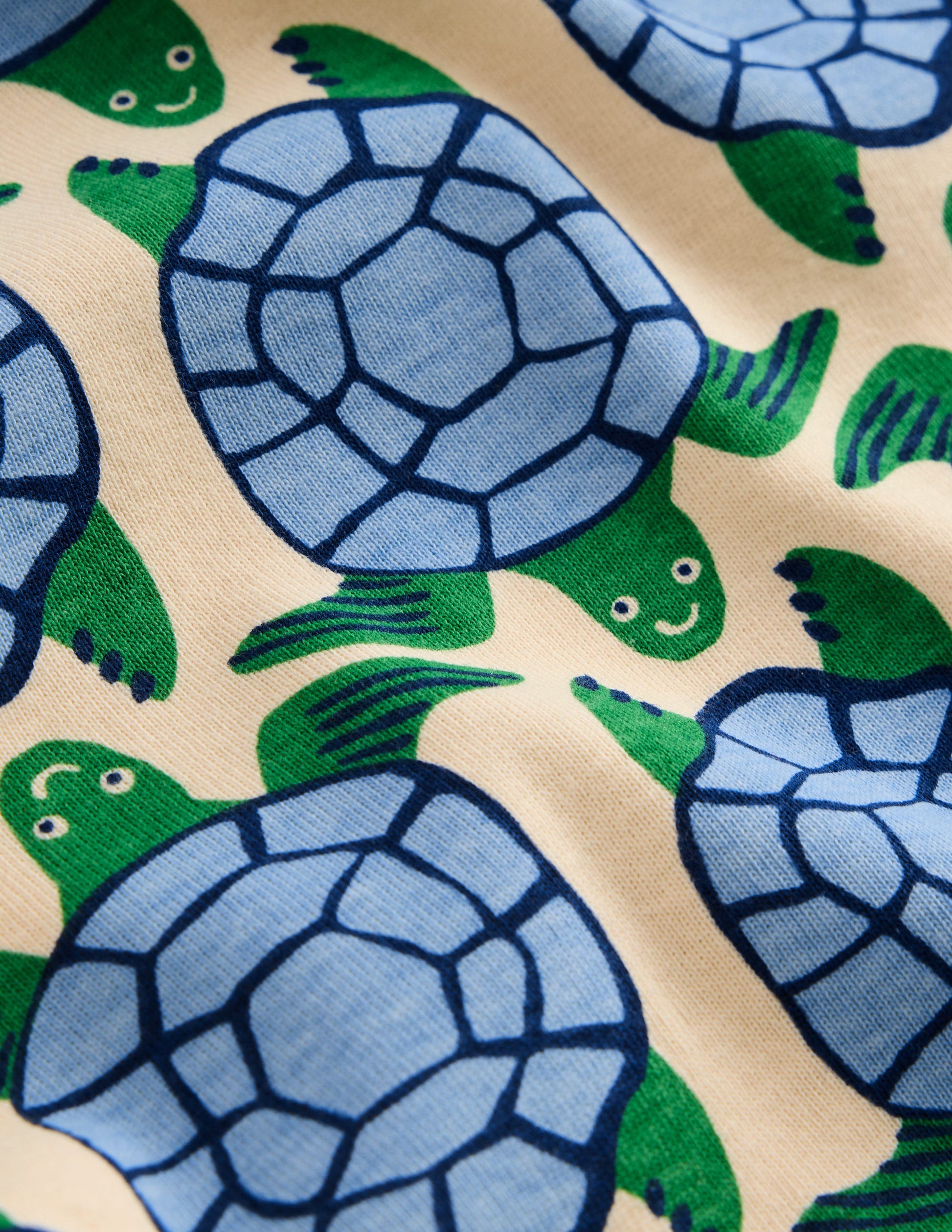 Pyjama court douillet-Tortues blanc calicot-3