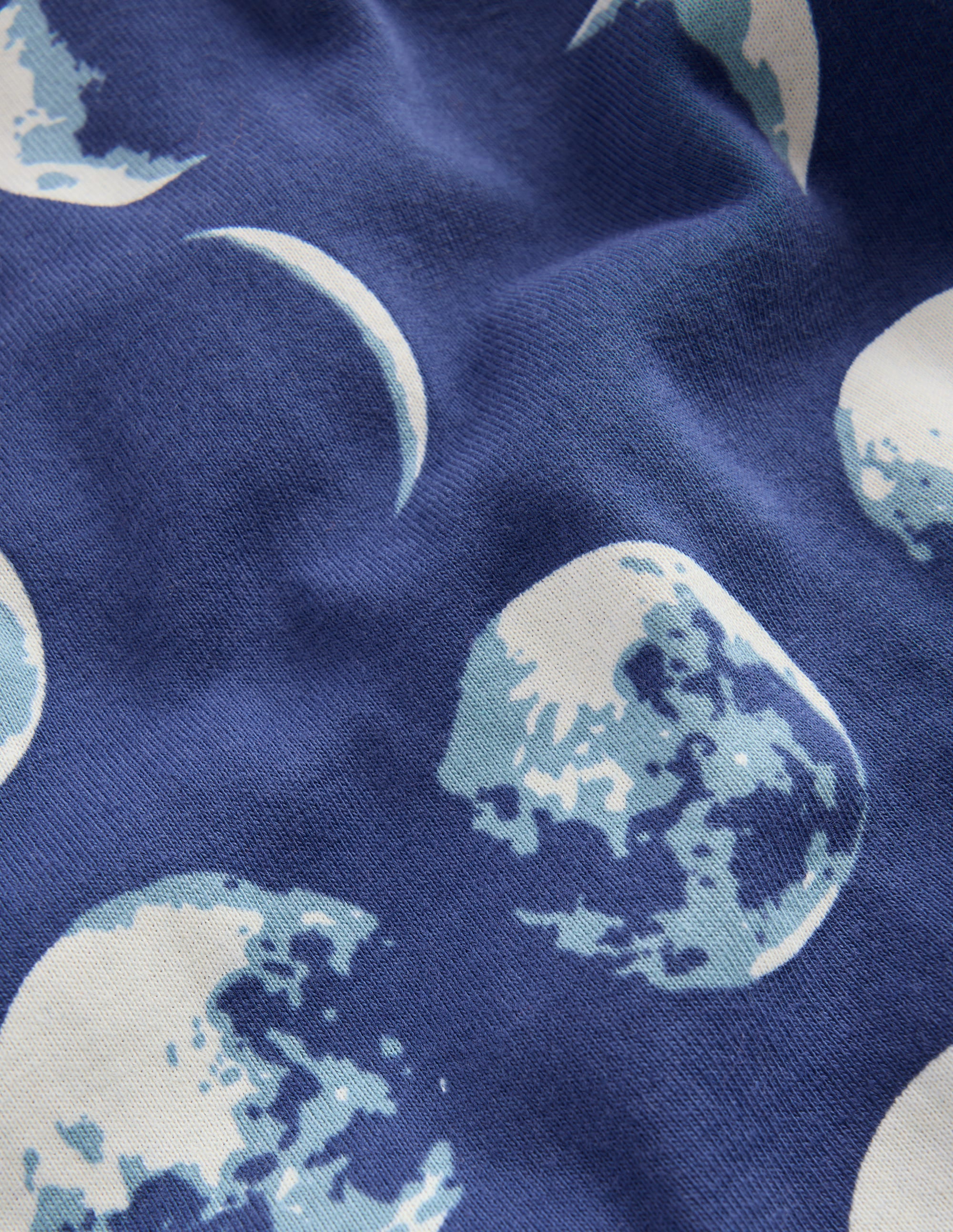 Pyjama court douillet phosphorescent-Phases de la lune bleu marine - Image 3